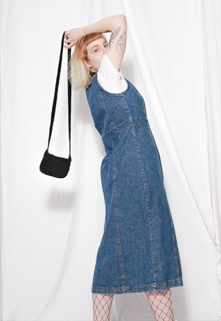 90S GRUNGE Y2K VINTAGE BLACK CROCHET SHOULDER MINI BAG