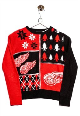 NHL Christmas NHL Logo Pattern Red/White Sweater