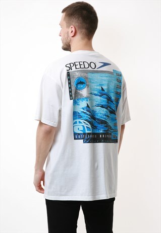 90S SPEEDO GRAPHICS VINTAGE COTTON T-SHIRT 16981