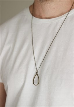 Tear drop chain necklace for men bronze festival jewelry man