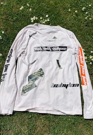 VINTAGE BAAD T-SHIRT LONGSLEEVE OFF-WHITE REWORKED FULLYBAAD