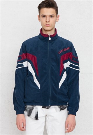 VINTAGE NAVY UMBRO ZIP TRACK JACKET