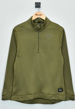 Vintage Nike Quarter Zip Sweatshirt Green Medium