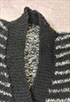 VINTAGE ABSTRACT KNITTED CARDIGAN PATTERNED CHUNKY SWEATER