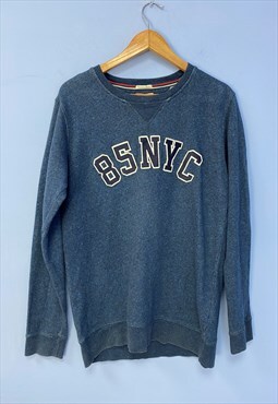 Sweatshirt Blue 85NYC Cotton Long Sleeve Casual