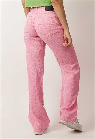 RARE VINTAGE NEON PINK STRAIGHT LEG VERSACE JEANS