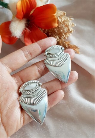 VINTAGE STERLING SILVER ABSTRACT EARRINGS