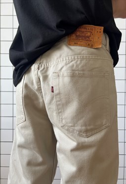 Vintage LEVIS 501 Jeans Denim Pants 90s Beige