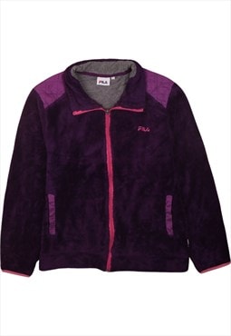 Vintage 90's Fila Sweatshirt Heavyweight Full Zip Up Purple