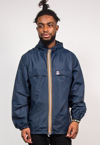 90'S VINTAGE K WAY NAVY CAGOULE JACKET