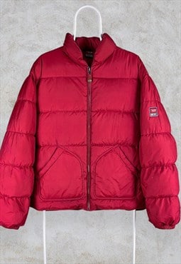 Vintage Diesel Puffer Jacket Red Nuptse Mens Large