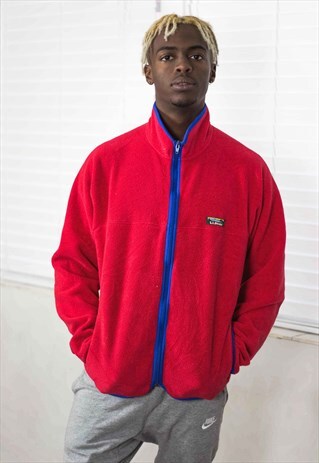 VINTAGE L.L. BEAN FLEECE JACKET LOGO 90S M 14.5
