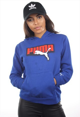 VINTAGE PUMA BIG LOGO 3/4 SLEEVE HOODIE SWEATSHIRT