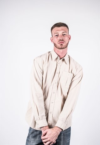 VINTAGE BEIGE LONG-SLEEVED WRANGLER SHIRT