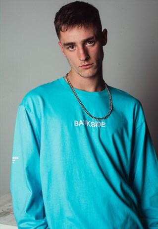BLUE EMBROIDERED T-SHIRT