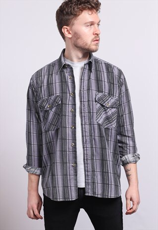 VINTAGE CORDUROY CORD STRIPED SHIRT