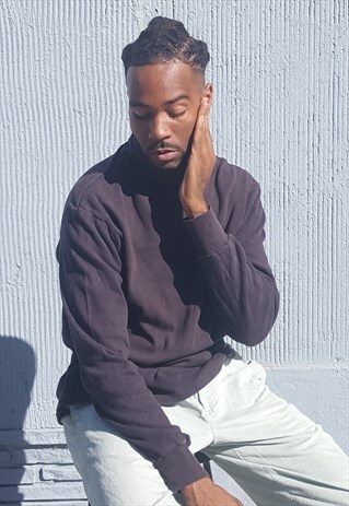 90S MINIMALIST SPORTWEAR FADED BLACK TURTLE NECK XL