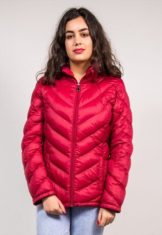 ladies red puffa jackets