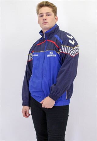 VINTAGE HUMMEL SHELL JACKET IN BLUE