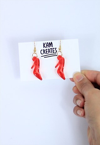 FUN MINI GLASS SHOE EARRINGS