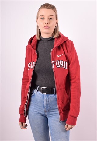 NIKE WOMENS VINTAGE HOODIE JACKET MEDIUM RED 90S