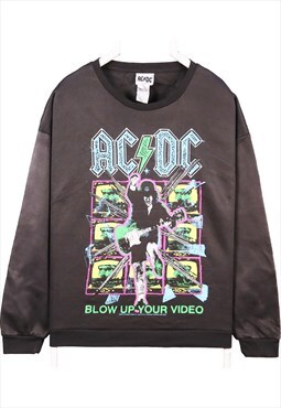 Vintage 90's AC&DC Sweatshirt Graphic Long Sleeve Black