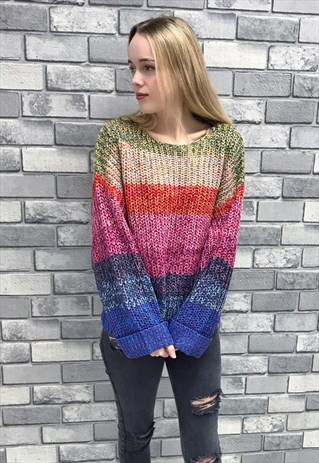 RAINBOW STRIPE CHUNKY JUMPER