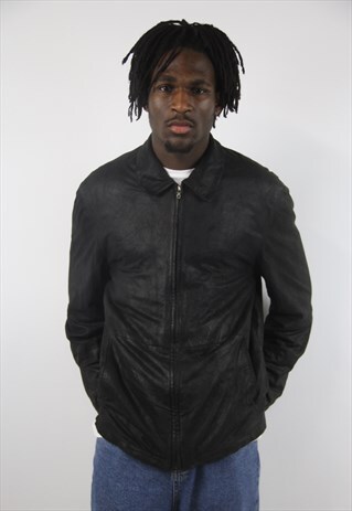 VINTAGE HUGO BOSS BLACK SUEDE JACKET