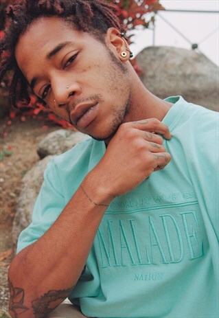 MALADE NATION SHORT SLEEVE T-SHIRT TURQUOISE COORDINATES