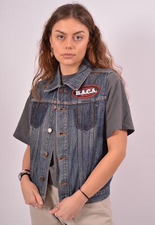 VINTAGE WRANGLER DENIM GILET BLUE