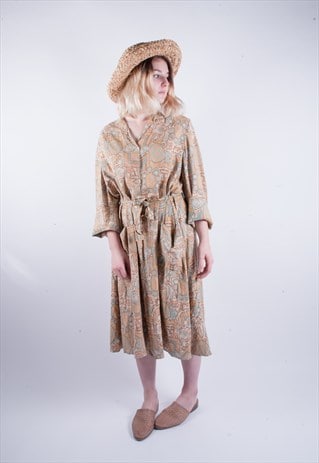 VINTAGE 70'S LOOSE FITTING SHIRT DRESS