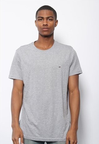 VINTAGE TOMMY HILFIGER LOGO T-SHIRT GREY