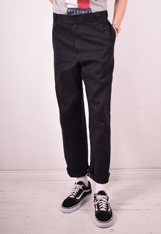 DICKIES MENS VINTAGE TROUSERS W36 L32 BLACK 90S