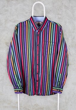 Joe Browns Striped Shirt Multicoloured Long Sleeve Medium