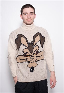 Vintage Looney Tunes Coyott Turtleneck Sweatshirt Pullover