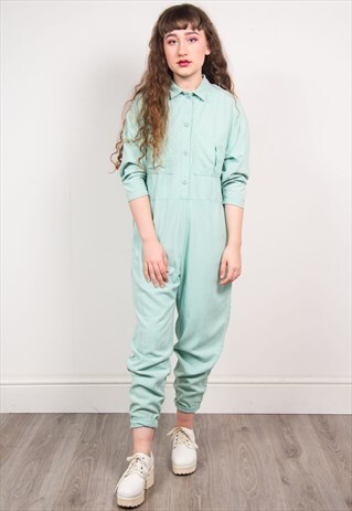 VINTAGE 90'S PALE TURQUOISE JUMPSUIT
