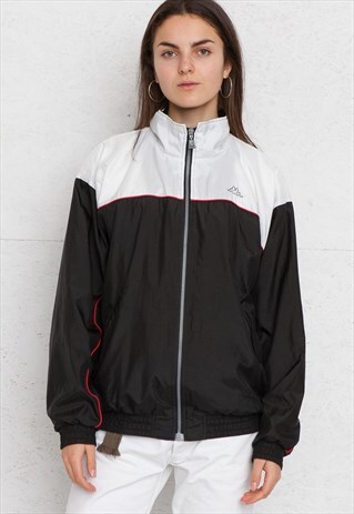 VINTAGE BLACK WHITE KAPPA TRACK JACKET