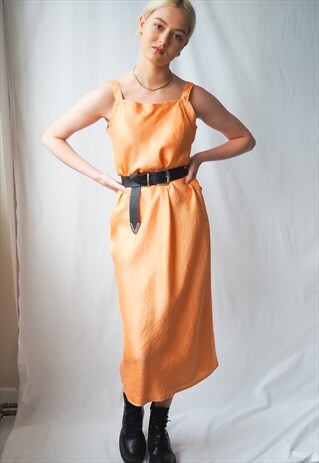 VINTAGE ORANGE 90'S SLIP STYLE DRESS