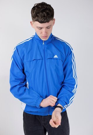 VINTAGE 90S ADIDAS BLUE SPORTS JACKET