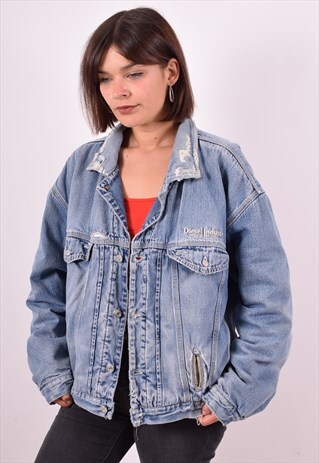 DIESEL WOMENS VINTAGE DENIM JACKET XL BLUE 90S