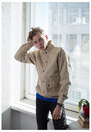 VINTAGE 80'S LIGHT BROWN BOMBER JACKET
