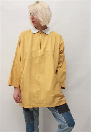VINTAGE 80' AWESOME UNIQUE MUSTARD YELLOW ANORAK JACKET