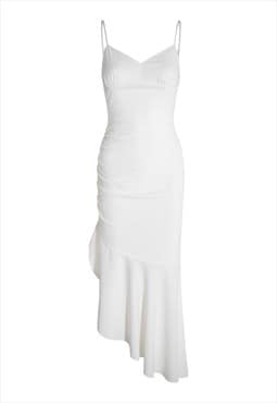 Off white asymmetric dress
