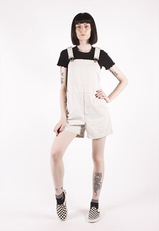 VINTAGE THE GAP BEIGE RELAXED DUNGAREE SHORTS /MM1806