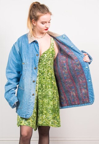 VINTAGE 90'S LIGHT BLUE DENIM OSH KOSH CHORE JACKET