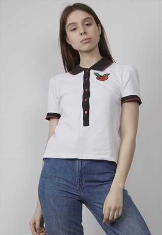 VINTAGE 90'S CASTELBAJAC WHITE POLO T-SHIRT