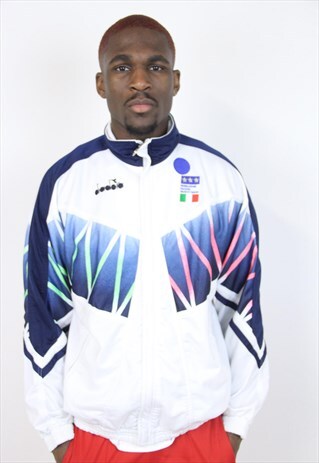 VINTAGE 90'S DIADORA PATTERNED SPORTS JACKET