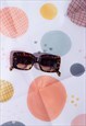 Tortoise Shell Rectangle Bevelled Side Sunglasses