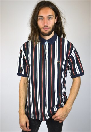 VINTAGE 90'S TOMMY HILFIGER STRIPED POLO SHIRT