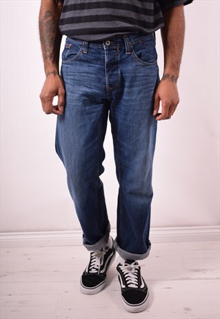 TOMMY HILFIGER MENS VINTAGE JEANS W33 L32 BLUE 90S